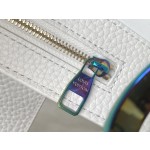 𝐋𝐎𝐔𝐈𝐒𝐕𝐔𝐈𝐓𝐓𝐎𝐍 M22055 White Colorful Gold Buckle This CAPUCINES Medium Handbag